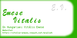 emese vitalis business card