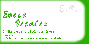 emese vitalis business card